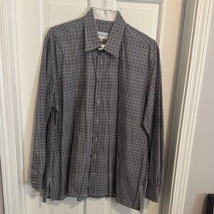 Archipelago Men's Black and White Geometric Button Down Shirt